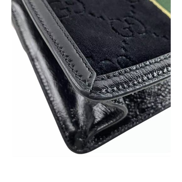 ❌sold❌ Auth GUCCI Sylvie Black Gold Multi Velour Hardware - Shoulder Bag - Picture 10 of 16